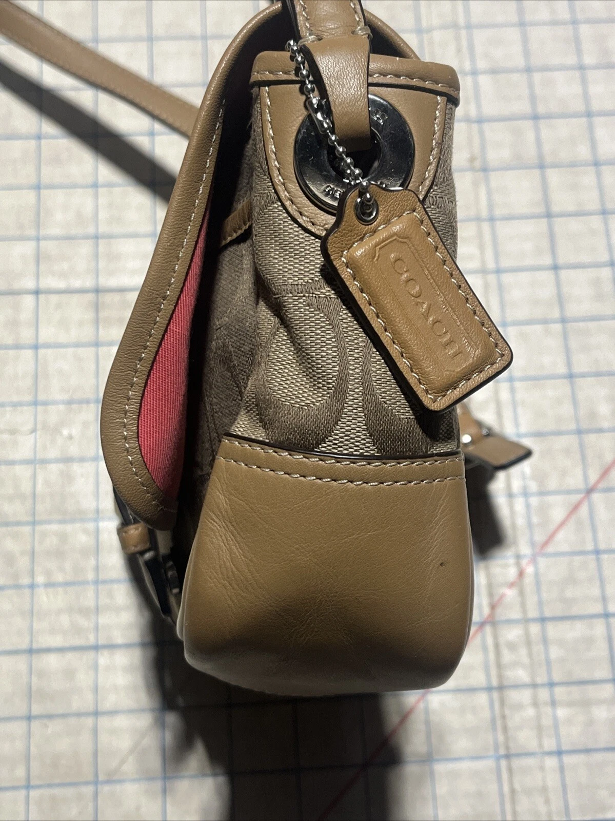 Borsa Coach Hadley Signature Field 2014 ottime condizioni F30601 marrone tortora