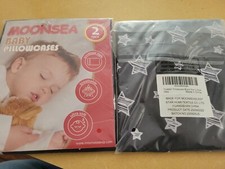 Youth Pillowcase Soft Breathable Pillow Cases  16"x24" 2 Pack black stars