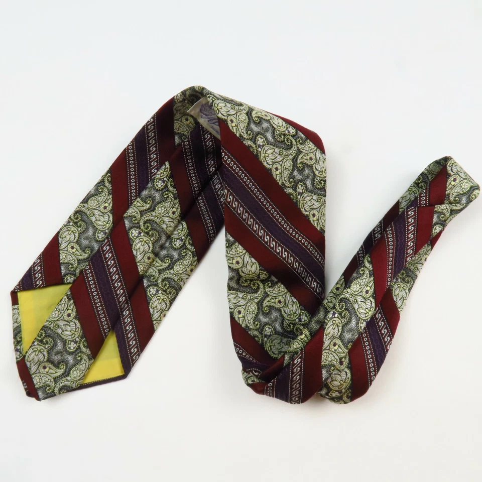 Corbata de cuello para hombre A.Blanchard borgoña azul marino patrón de rayas cachemira 56x4  Foto 4 de 4