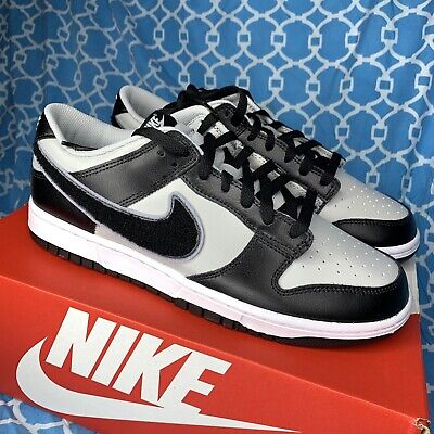 Size 10.5 - Nike Dunk Low Chenille Swoosh Black Wolf Grey Size 10.5 - Nike Dunk Low Chenille Swoosh Black Wolf Grey
