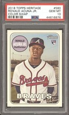 2018 Topps Heritage Color Swap #580 Ronald Acuna Braves SP Rookie RC PSA 10