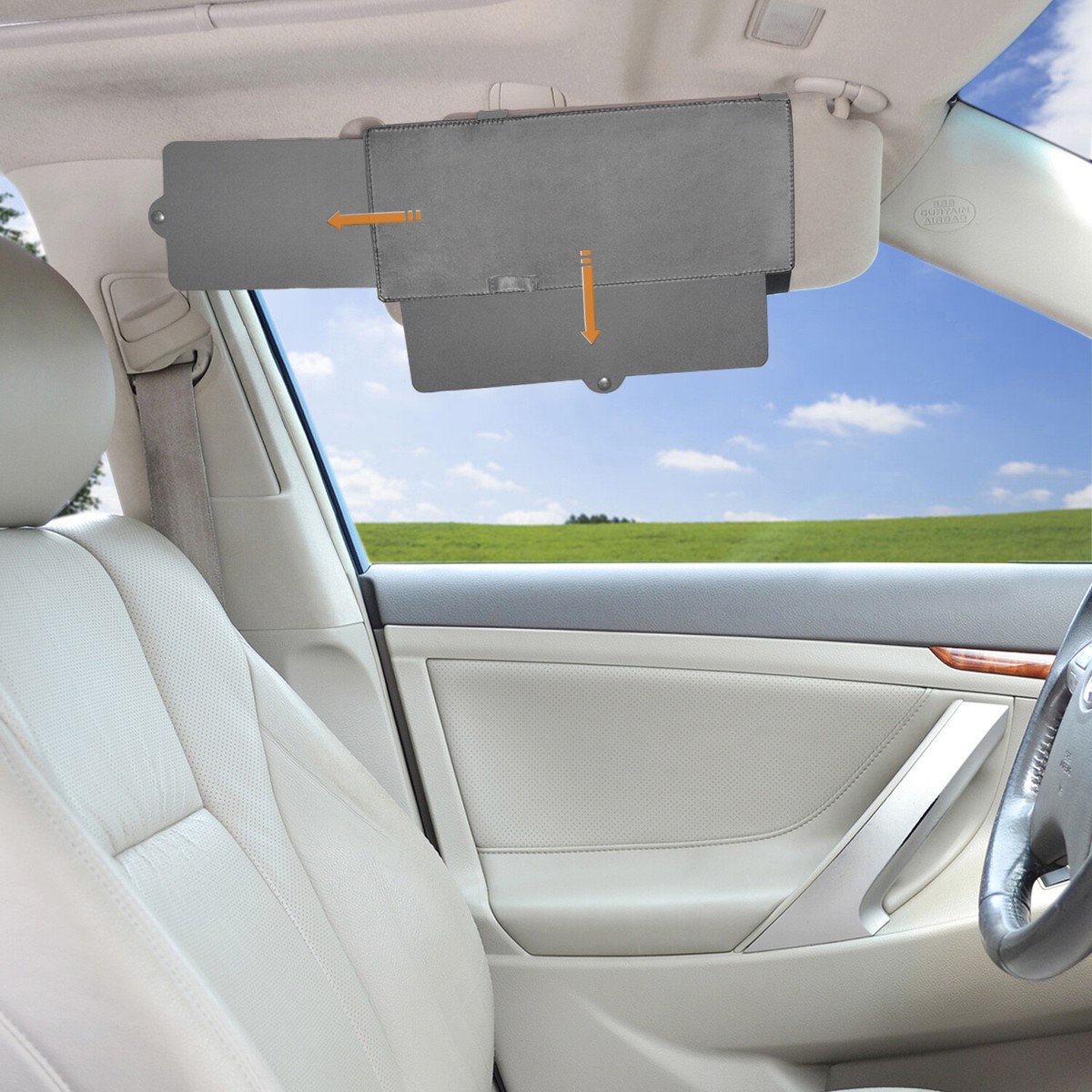 Vehicle Visor Car Window Sunshade - 99.2% UV Block, Portable, Fits All Car Models, Pink Interior Shade - View #10