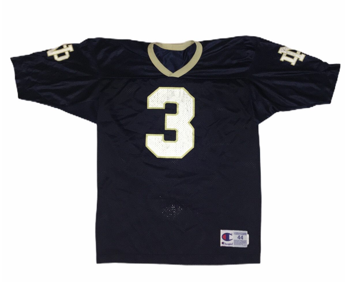 Vintage Champion Notre Dame Fighting Irish Joe Montana Blue Jersey Mens Sz  44