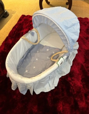 Jasper Conran Blau Voll Moses Korb Bettwäsche Set 6 Stück Dressing UVP 85 £
