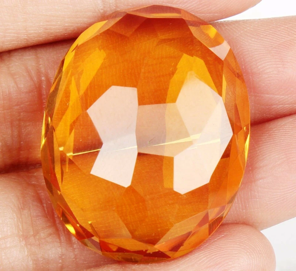 94.90 Ct. Large Yellow Citrine Oval Faceted Cut Loose Gemstone Birthday for Gift - Image 4 of 4