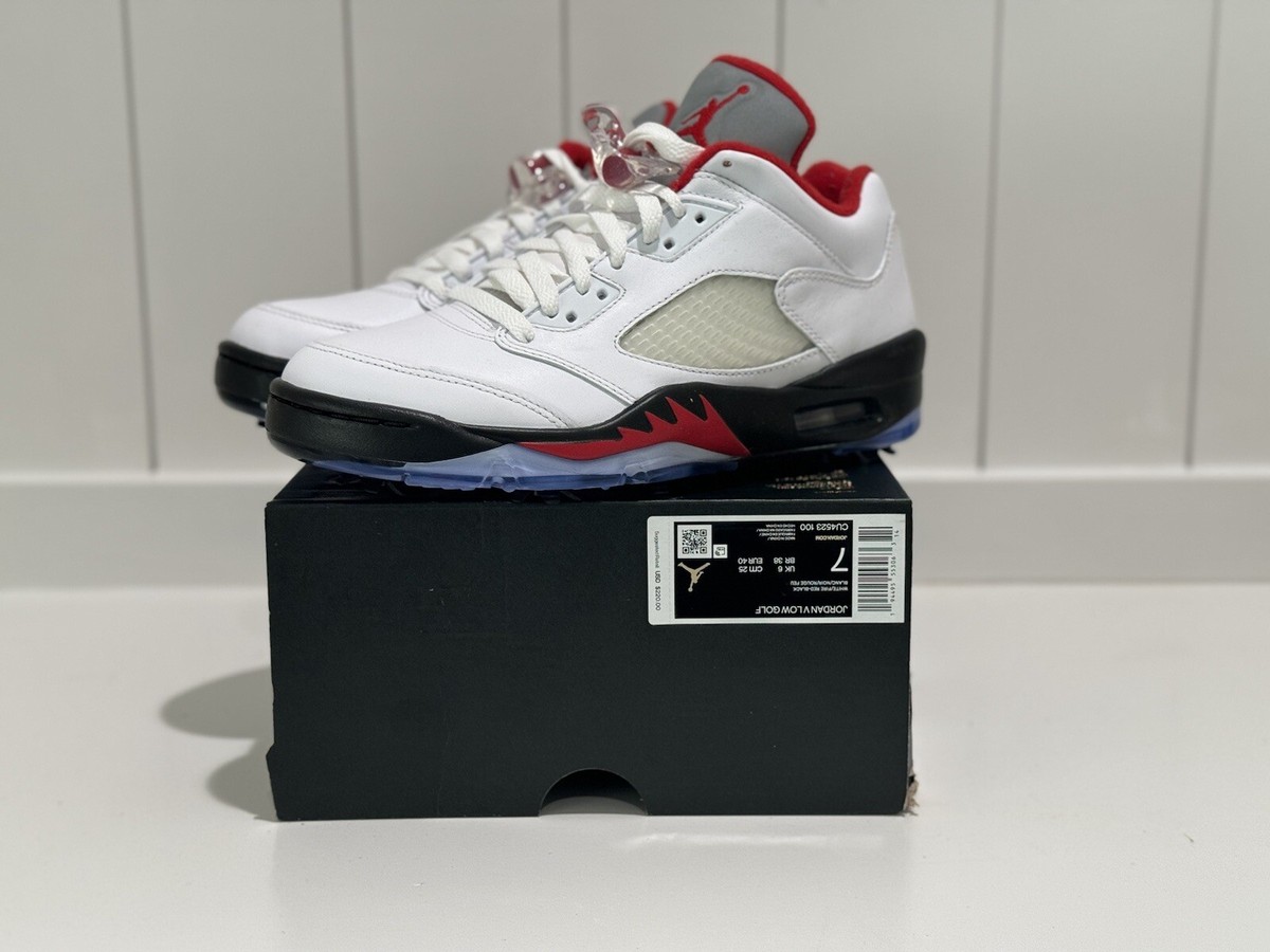 jordan 5 retro low golf fire red silver tongue