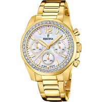Festina Damenuhr Armbanduhr Damen Uhr Boyfriend Edelstahl F20609/1 Goldfarben