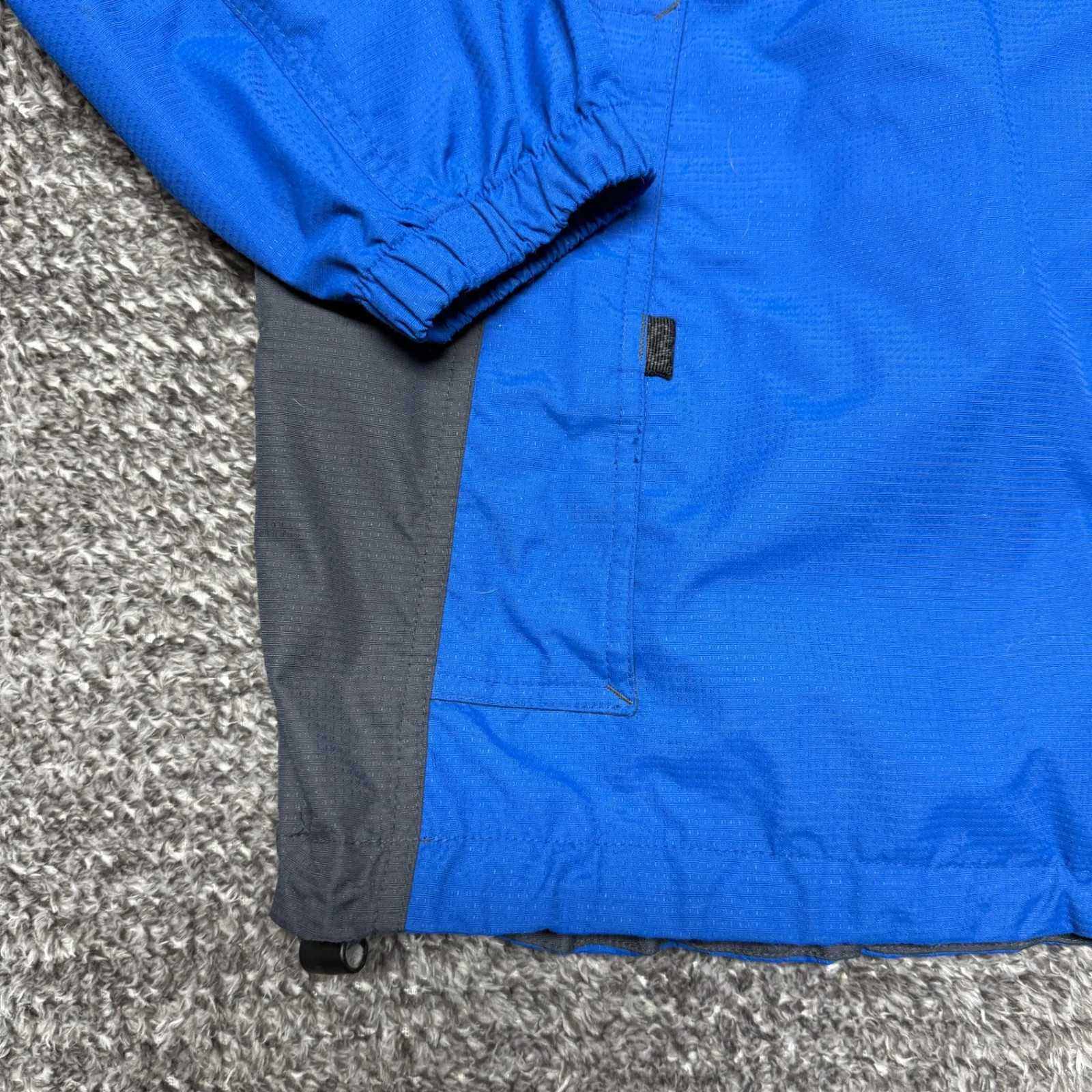 Columbia Mens Hooded Rain Jacket Windbreaker L Blue Gray Packable Full Zip thumbnail 7