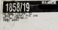 Alpha Wire 1858/19 #16awg Tinned Copper Hook Up Wire MIL-W-16878E/1 Black /100ft