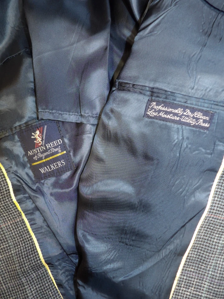 Blazer Hombre Abrigo Deportivo Chaqueta Austin Reed 40r Azul H.T Ventana Payne Lana Bld Q#4 Foto 4 de 4