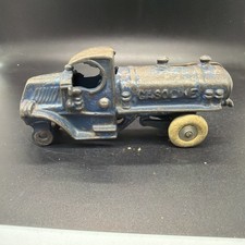 AC Williams Gasoline Tanker Truck Cast Iron Toy Collectible Blue