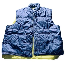 VTG Montgomery Ward Mens XL 46 48 Quality Outerwear Insulated Vest Blue Korea