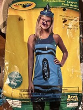 B Dazzled Blue Crayon Crayola Tank Dress Costume Large, Age 10-12