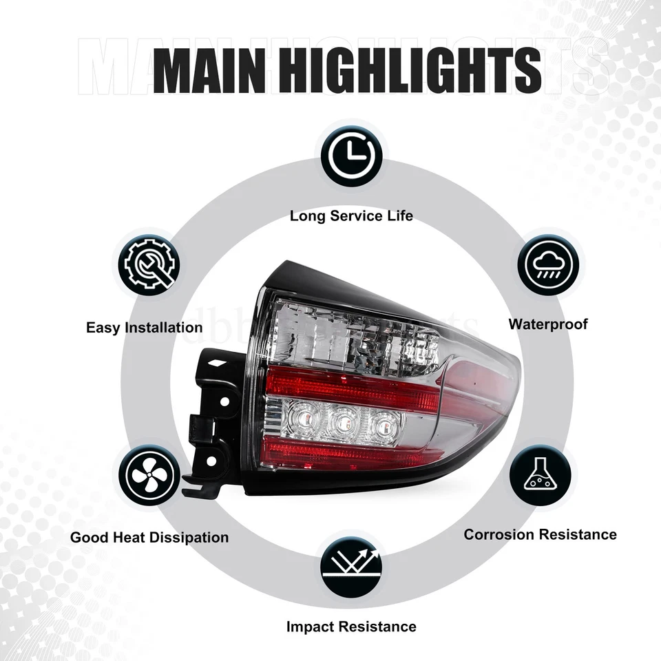 Conjunto de luces traseras exteriores para Nissan Murano 2015-2018 par de conductor y pasajero Foto 3 de 4