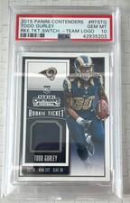 2015 Panini Contenders Todd Gurley Rookie Ticket Swatch Team Logo RTS-TG PSA 10