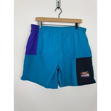 Vintage Spalding Volleyball Nylon Shorts Men s Large 90s Colorblock Blue Purple