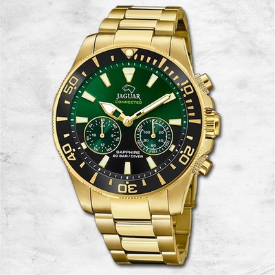 Jaguar Herrenuhr Edelstahl gold Jaguar Connected Armbanduhr UJ899/5