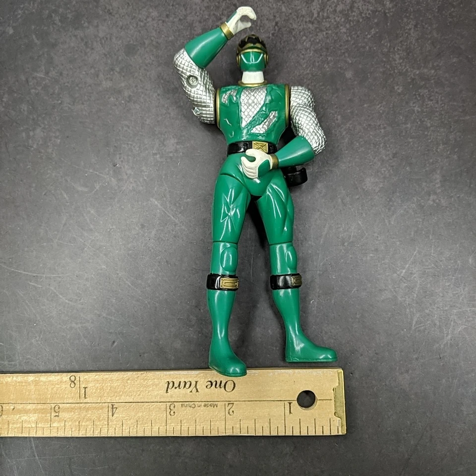 Figura de acción Power Rangers Ninja Storm Green Samurai Battle 2003 6" sin espada Foto 3 de 4
