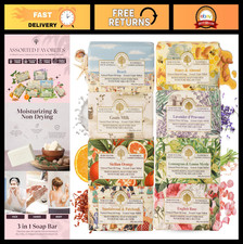Assorted Natural Scented Soap Bars - 8 Pack, Moisturizing Triple Milled with She