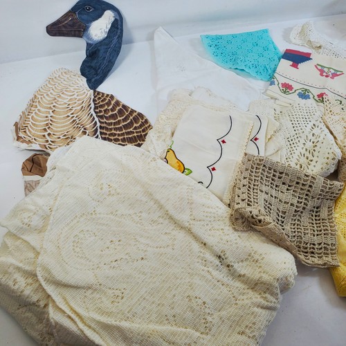 Vintage & Modern Lace Crochet Fabric Scrap Lot Mixed Media Craft Doilies