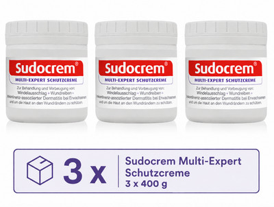 Sudocrem Multi-Expert Schutzcreme 3x 400g Hautschutzcreme gegen gereizte Haut