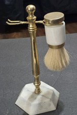 Vintage Marble Shaving Stand With Brush Missing Razor