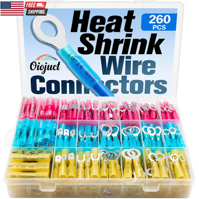260Pcs Heat Shrink Wire Connectors Kit - Marine Automotive Electrical Connectors