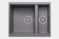 New Grey Double Bowl Kitchen Sink inset or Undermount  AX4321