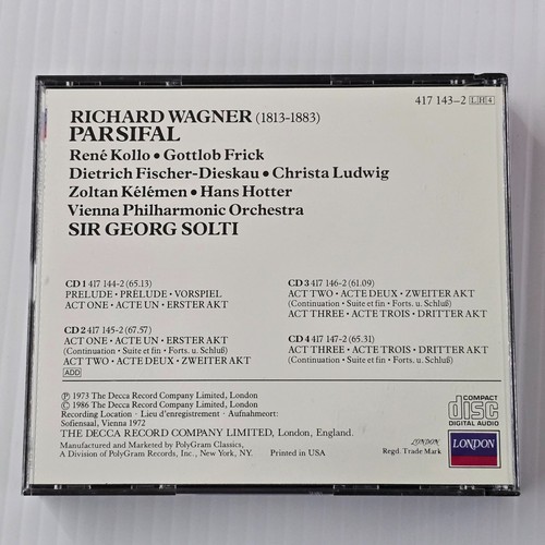 Richard Wagner: Parsifal (CD, Jun-1986, 4 Discs, London) Sir Georg Solti - Picture 9 of 15