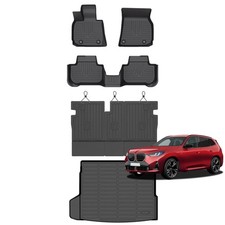 BMW X3 2025-2026 All Weather Floor Mats & Cargo Liner Trunk Backrest Custom Fit