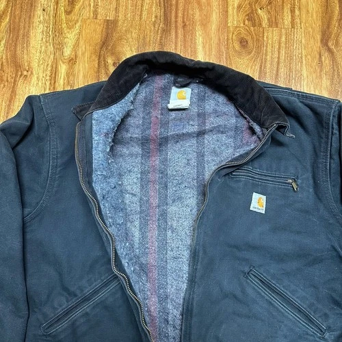 Vintage Carhartt Detroit Jacket J001 Men XL Black Duck Blanket Lined USA image 4