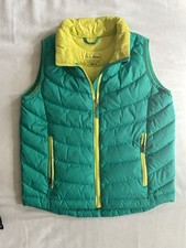 LL Bean Girls Down Puffer Vest Aqua Blue Size Medium 5-6 Used