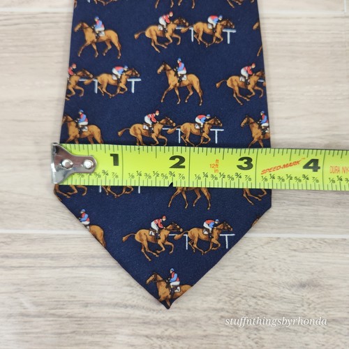Vintage Derby Polo Ralph Lauren Tie Horse Racing Motif 100% Silk 58"x3¼" - Picture 7 of 9