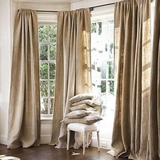 Burlap Drape Panel Backdrop 100% Jute Burlap Window Curtain Panel Made in USA