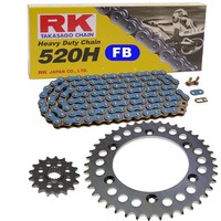 Kettensatz Honda CR 125 R 1997, Kette RK FB 520 H 112, Offen, Blau, 12/49