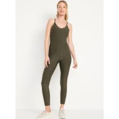 Old Navy Bodysuit Green Stone Size L Cloud+ Sleeveless 7/8 Gym Workout