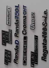  scritte loghi Fiat per auto d'epoca € 10,00 l'una -stock come da foto € 50,00