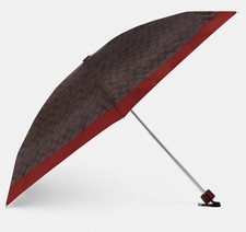 Coach Signature Mini Umbrella C4322 Chestnut 1941 Red New with Tags