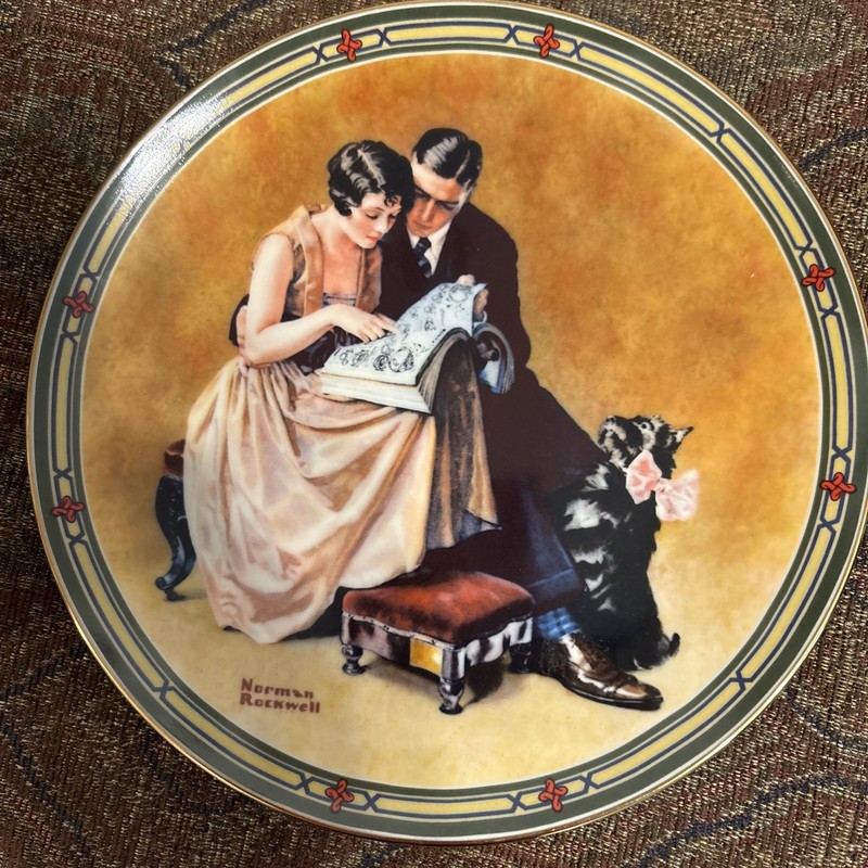 norman rockwell 8 1/2” Decorative Plate - “A Couple’s Commitment” -1985