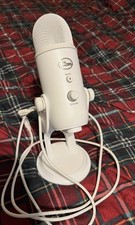 Blue Yeti USB Condenser Microphone Whiteout Edition Tested Working w/ Cable