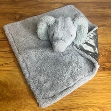 Parent's Choice Elephant Lovey Plush Security Blanket Gray Polka Dot