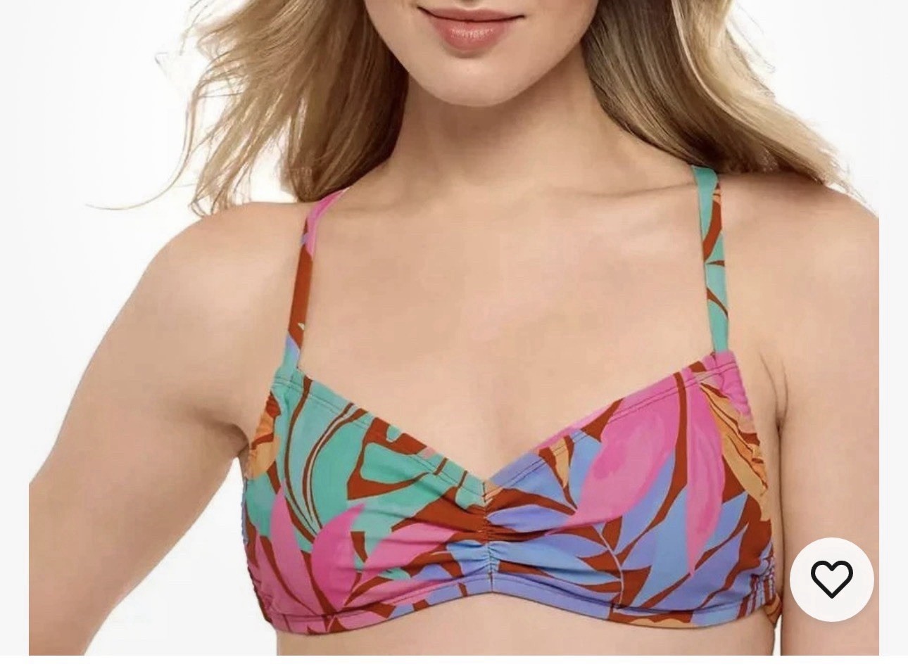 Salt+ Cove Juniors’ Sweetheart Bralette Bikini Top Size L Multicolor NWT