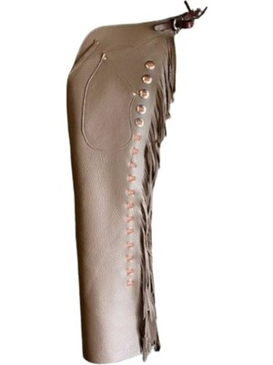 Handmade Leather Cowboy Chinks Western Fringe Riding Chaps