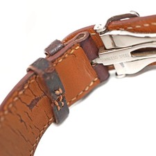 Hermes CC1.910 Cape Cod Chronograph Silver Brown Leather Watch Ladies Size 32mm 12