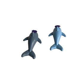 Lot Of  2 LEGO Friends Aqua Blue Base Plates Dolphin Figures 41015