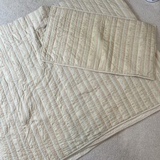 Vntg Ralph Lauren Trianon Floral Stripe King Quilt W/King Sham Romantic Cottage