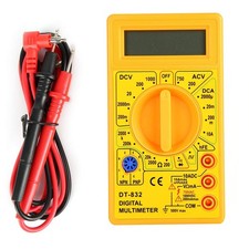 Multimeter Tester, -832 Handheld Pocket Digital AC DC Yellow 