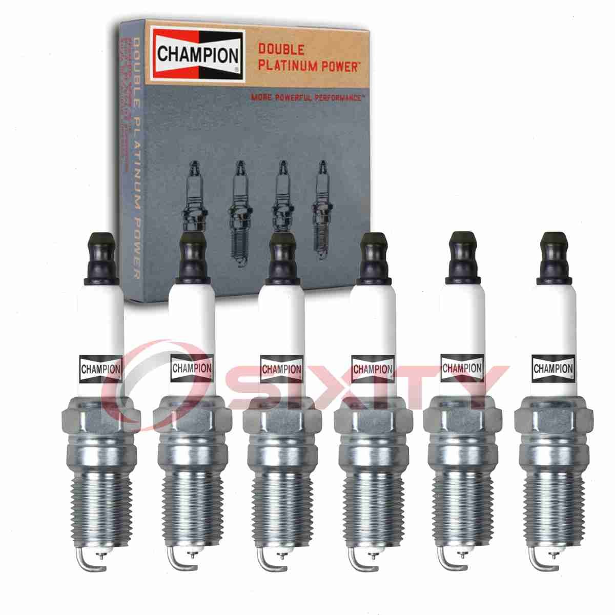 6 pc Champion Double Platinum Spark Plugs for 1986-1993 Mercedes-Benz 300E ar
