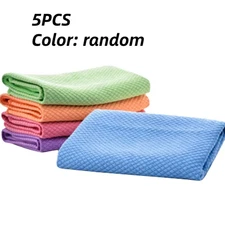 5PCS No Trace Glass Cleaning Towel Absorbent Dish Cloth for Tableware Kitchen Ra