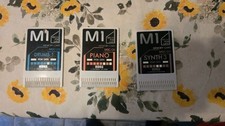 Tarjetas Korg M1. Tarjeta de expansión Drum 1, tarjeta de sintetizador 3, tarjeta de piano